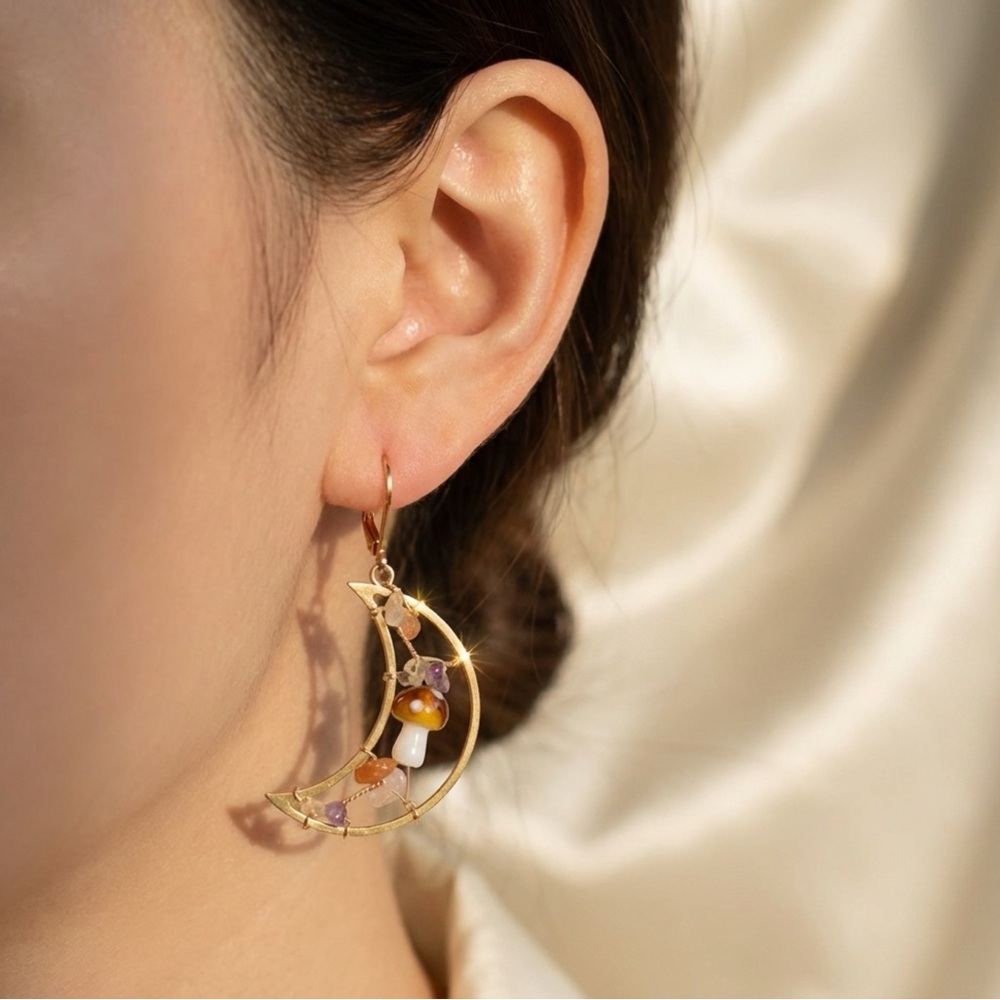 Woodland Whispers Moon Earrings